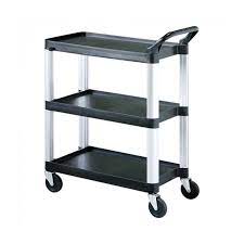 Chariot de service plast.renforcé - 3 étages - 60x38 cm